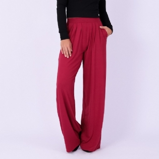 Calça Riu Kiu Visco Pantalona Com Pregas 11130 Bordo