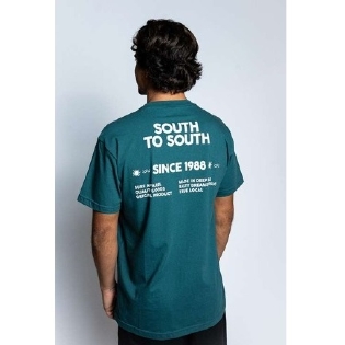 Camiseta South To South True Local 19508 Verde Cobalto