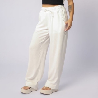 Calça Riu Kiu Linen Com Amarração 11271 Off White