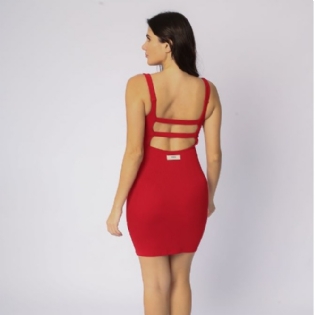 Vestido Riu Kiu Curto Alça Costas Rowan 11230 Vermelho