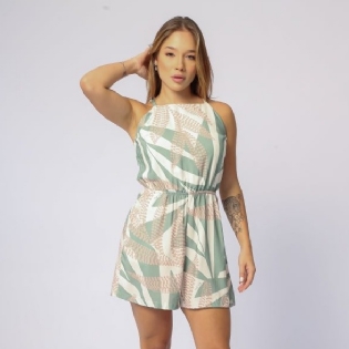 Macaquinho Riu Kiu Curto Estampado 11292 Verde